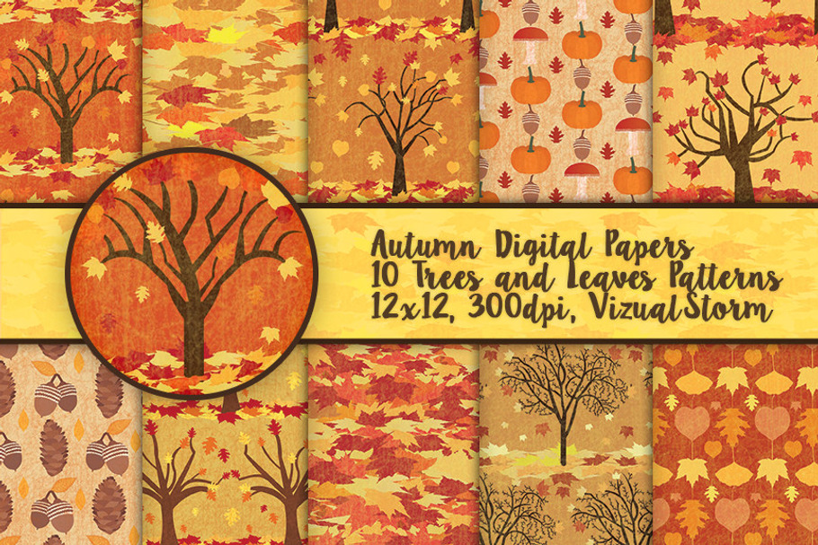Fall Foliage Autumn Patterns in Patterns - product preview 8