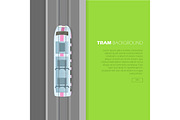 Tram Background Conceptual Flat Vector Web Banner