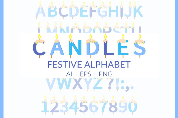 Candles Festive Alphabet Ai Eps Png