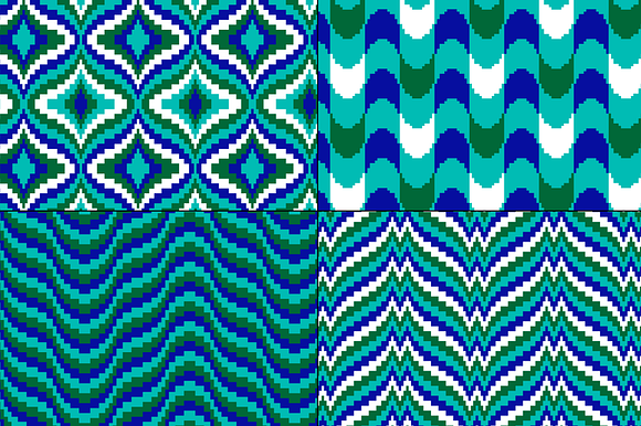 Blue Green Bargello Patterns  in Patterns - product preview 2