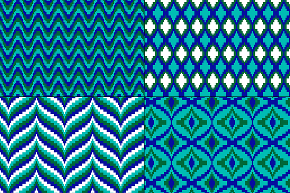 Blue Green Bargello Patterns  in Patterns - product preview 3