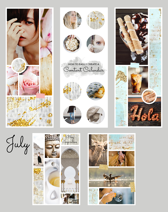 July Pinterest Templates in Pinterest Templates - product preview 1