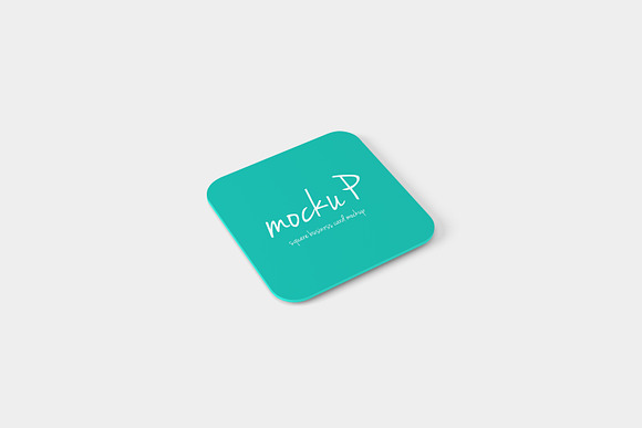 Square Business Card - Round Corner in Print Mockups - product preview 2