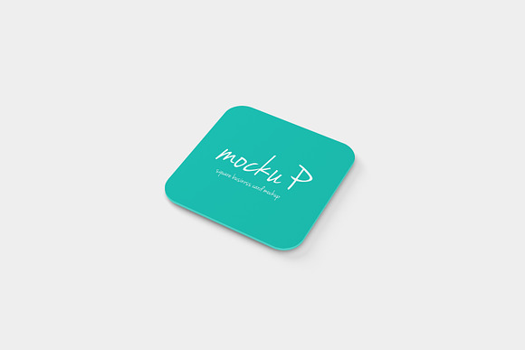 Square Business Card - Round Corner in Print Mockups - product preview 3