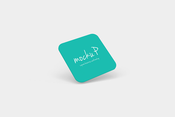Square Business Card - Round Corner in Print Mockups - product preview 5