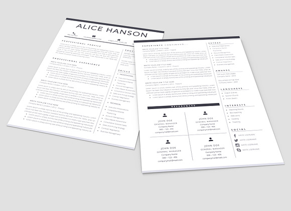 Resume/CV Template in Resume Templates - product preview 4