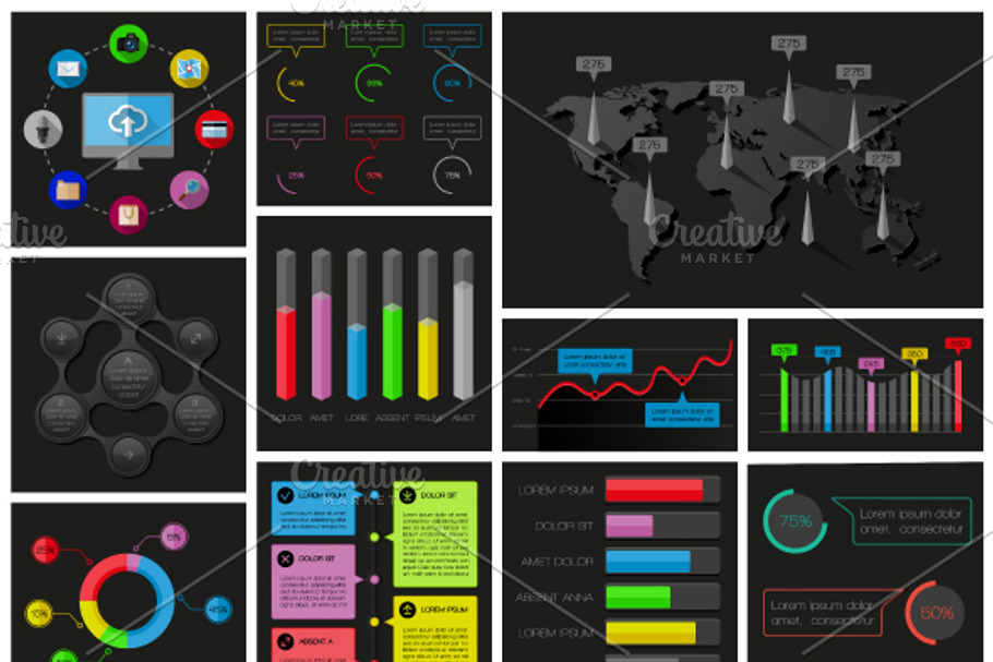 Infographics collection in UI Kits and Libraries - product preview 8