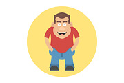 Smiling men avatar profile. Cartoon character