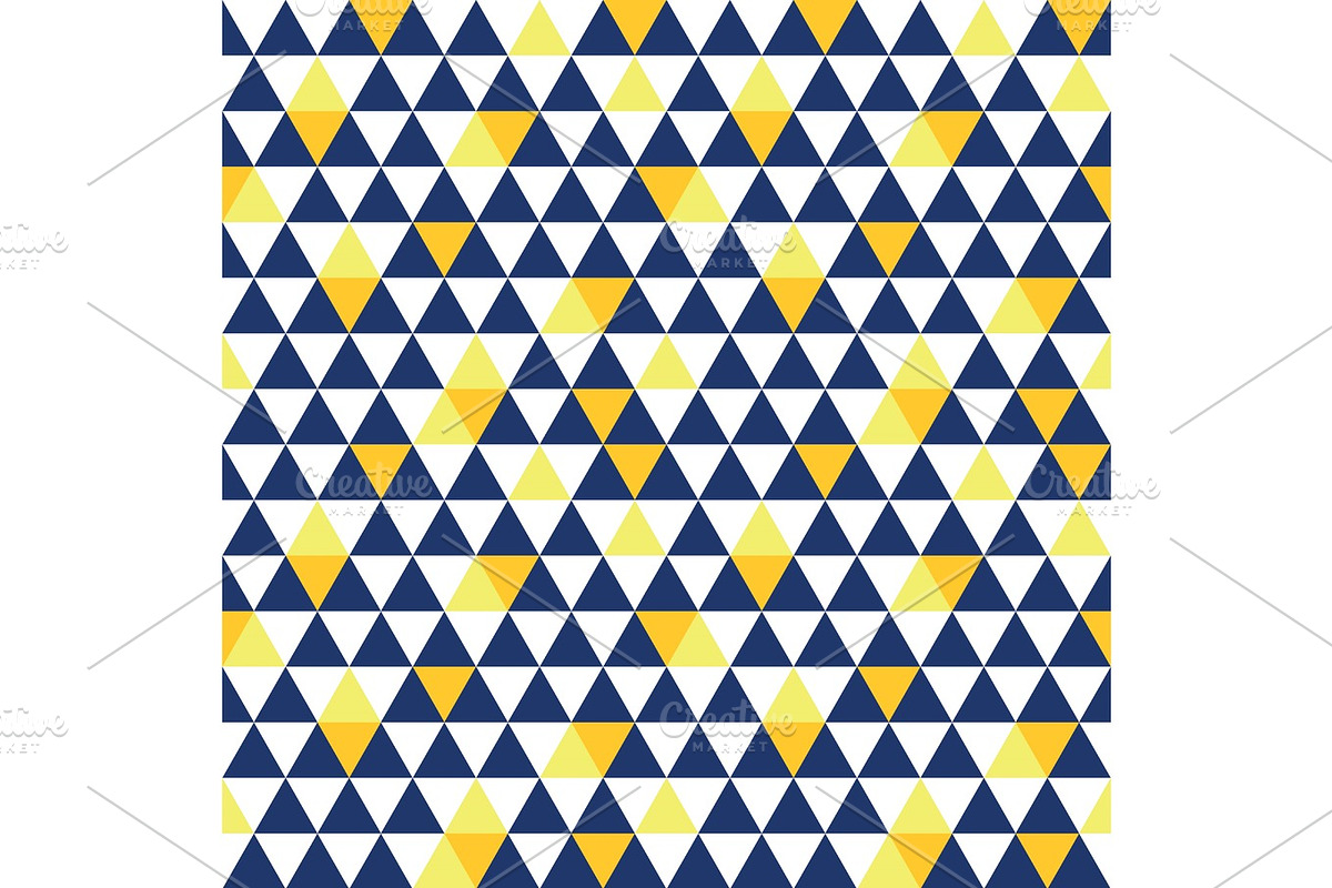 Vector navy blue and yellow triangle texture seamless repeat pattern background. Perfect for modern fabric, wallpaper, wrapping, stationery, home decor projects. in Illustrations - product preview 8