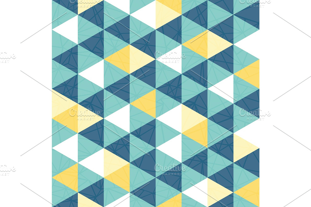 Vector blue and yellow triangle texture seamless repeat pattern background. Perfect for modern fabric, wallpaper, wrapping, stationery, home decor projects. in Illustrations - product preview 8