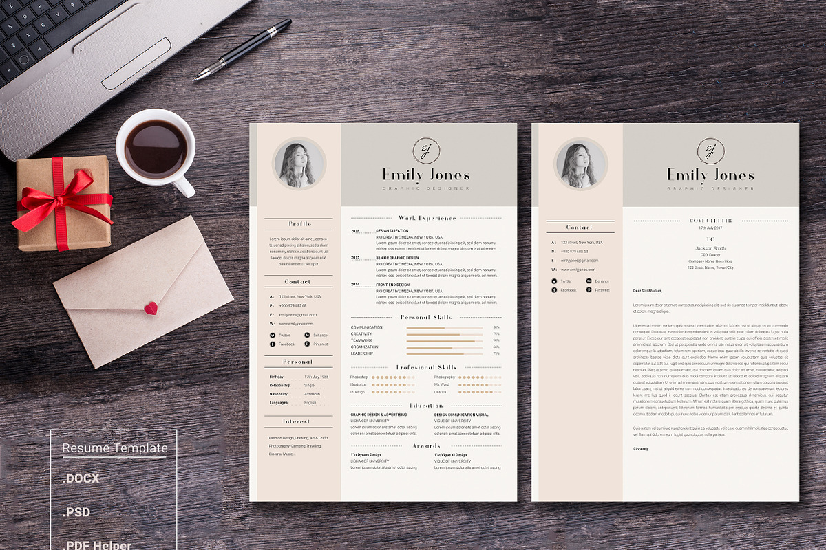 Rusume/CV Cover Letter Template *C in Letter Templates - product preview 8