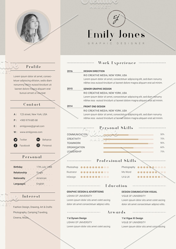 Rusume/CV Cover Letter Template *C in Letter Templates - product preview 3