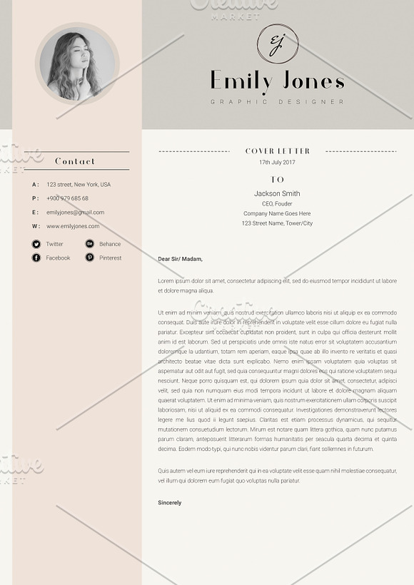 Rusume/CV Cover Letter Template *C in Letter Templates - product preview 4