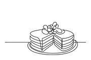 Big cake One line drawing