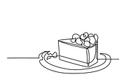 line drawing of piece cake