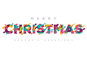 Merry Christmas typography on white background