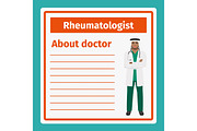 Medical notes about rheumatologist