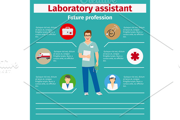 Future profession laboratory assistant infographic