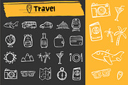 Travel doodle icons