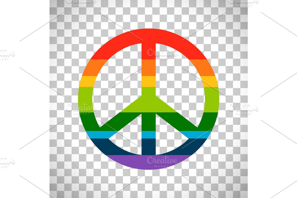 Rainbow peace symbol on transparent background in Objects - product preview 8