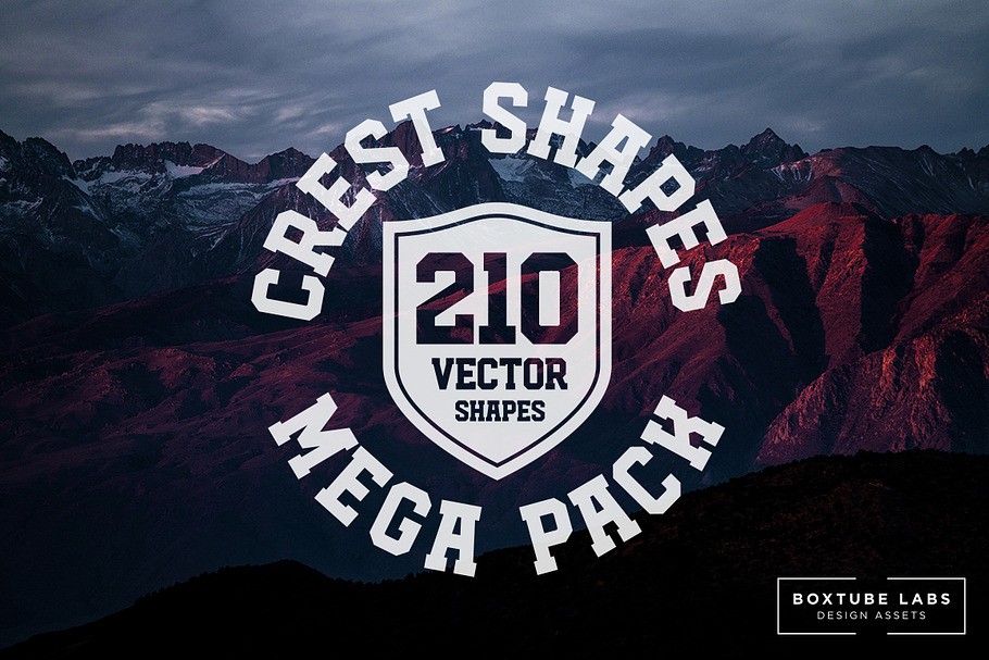 Crest Shapes Mega Pack in Photoshop Shapes - product preview 8