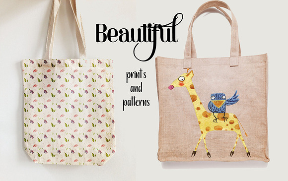 Cute watercolor animals Design Set in Illustrations - product preview 5