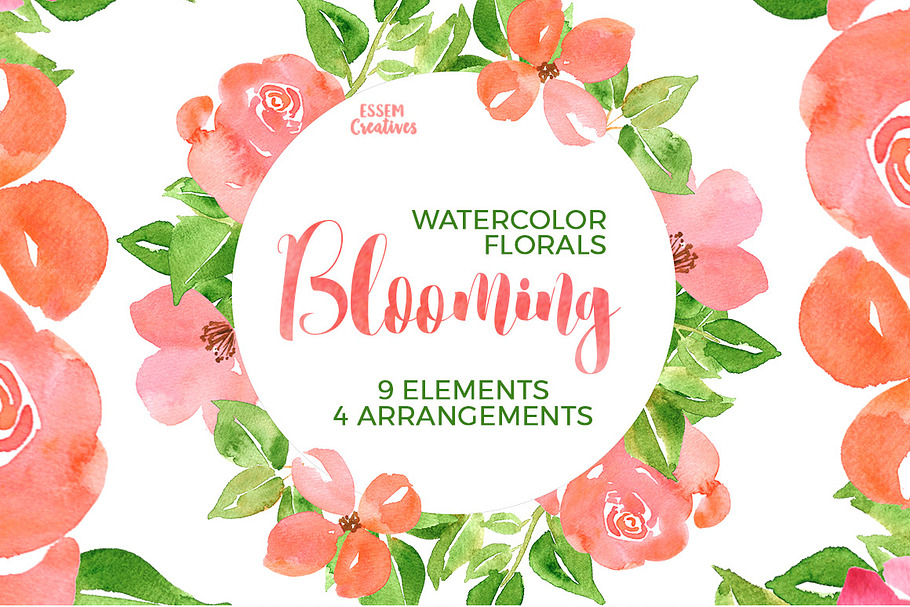 Watercolor Flowers - Spring Peonies