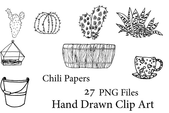 Succulent Clipart in Illustrations - product preview 1