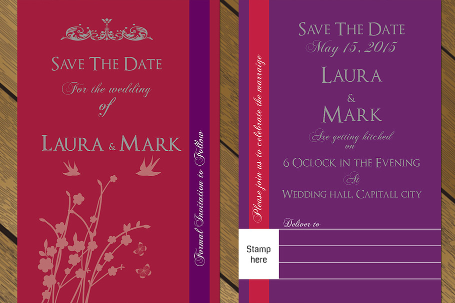 Save the date card 001 in Wedding Templates - product preview 8
