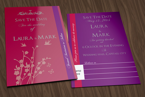 Save the date card 001 in Wedding Templates - product preview 1
