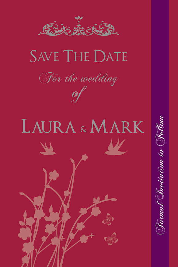 Save the date card 001 in Wedding Templates - product preview 2