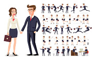 set woman and men business people