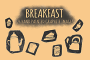 Breakfast Graphite Clipart