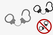 Handcuffs icon vector