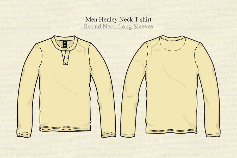 Men Henley Neck T Shirt Long Sleeves in Illustrations - product preview 8