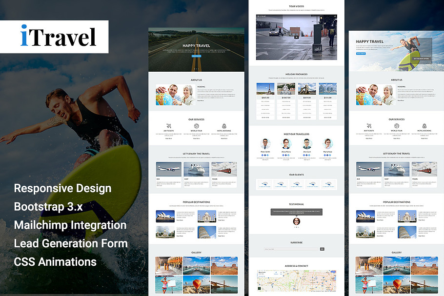 iTravel - Html Landing Page Template in Bootstrap Themes - product preview 8