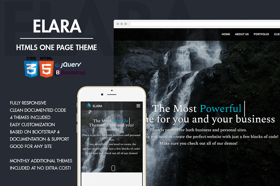 Elara - One Page Theme in Bootstrap Themes - product preview 8