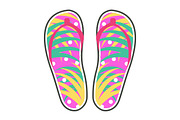 Pair of Colorful Flip-Flops Flat Vector Icon