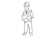 Construction manager illustration