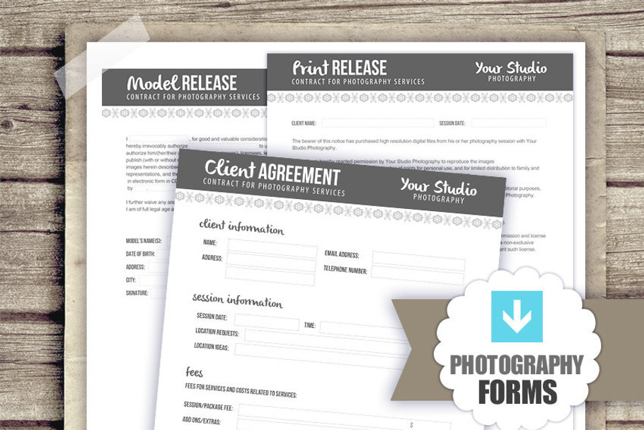 3 Photography Forms Templates - PSD