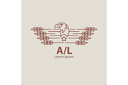 Agriculture eagle logo. Label for natural farm products.
