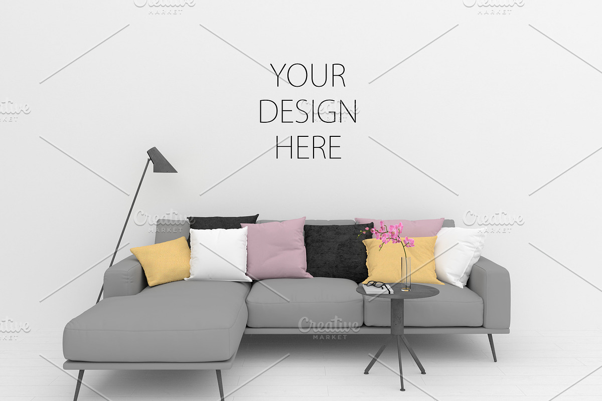 Blank wall mockup - canvas mock up in Print Mockups - product preview 8
