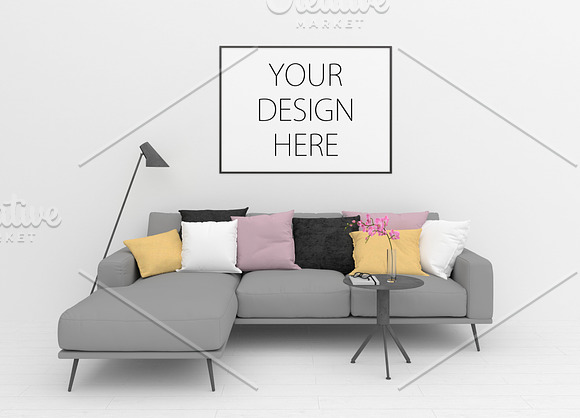 Blank wall mockup - canvas mock up in Print Mockups - product preview 2