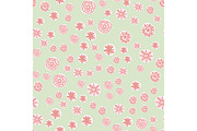 Cute seamless pattern with colorful stylized stars or snowflakes. Childish texture for fabric, textile, wrapping paper. Vector Illustration