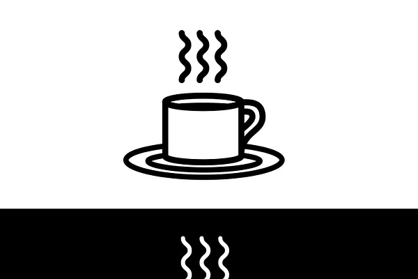 Coffee Cup Black & White Icon