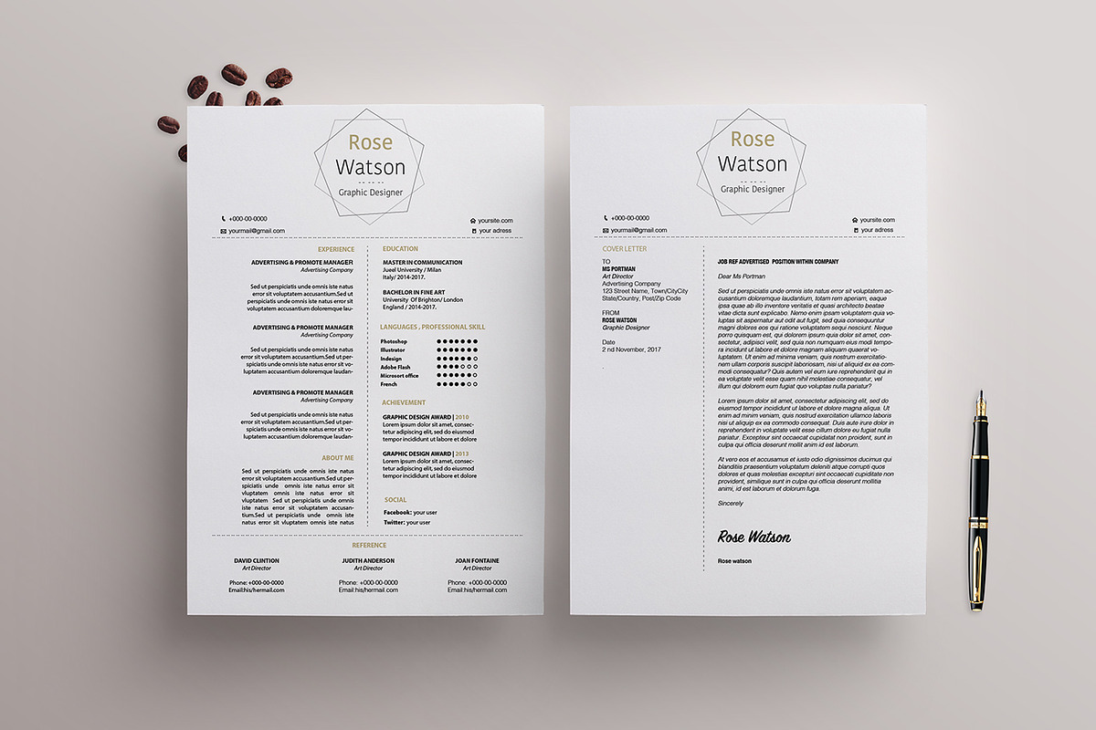 Simple Resume (CV) Template in Resume Templates - product preview 8