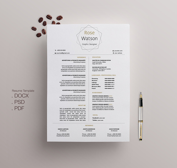 Simple Resume (CV) Template in Resume Templates - product preview 1