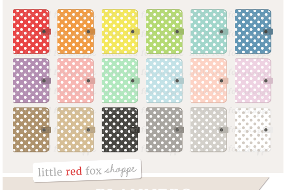 Polka Dot Planner Clipart in Illustrations - product preview 8