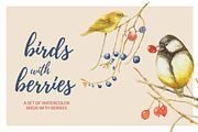 Birds & Berries Watercolor Set