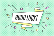 Ribbon banner with text Good Luck